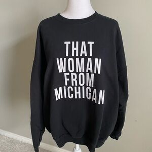 Unisex Gildan Heavy Blend ‘That Woman From Michigan’ Black Sweatshirt